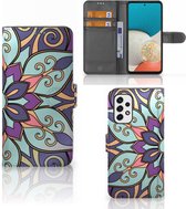 Mobiel Bookcase Geschikt voor Samsung Galaxy A53 Smartphone Hoesje Purple Flower