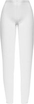 DAMES LEGGING - HIGH WAIST - MET KANT - KATOEN - BASIC - WIT - MAAT M (702)