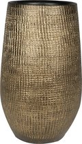 Hoge pot Ryan Shiny Gold 27x50 cm ronde gouden bloempot voor binnen