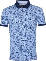 Suitable - Prestige Polo Flower Blauw - XXL - Modern-fit