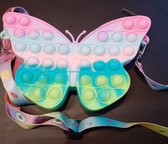 Pop it Vlinder Pop it tasje -zacht kleur - Fidget toys - Regenboog pop it tas - Multikleur Pop it tasje -Butterfly pop it bag- cadeautip