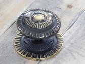 Gros bouton de porte lourd - fixe - laiton avec noir