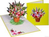 Popcards popupkaarten – Verjaardagskaart Bloemen Gemengd Boeket Vriendschap Felicitatie Beterschap Troost pop-up kaart 3D wenskaart