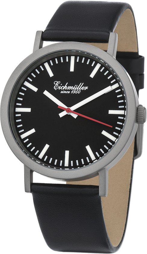 Eichmüller Quarzuhr elegante Herren-Armbanduhr, schwarz, 3037-01