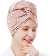 Wafel Haarhanddoek - Blush pink - Haar Drogen Handdoeken - Microfiber - Haar Tulband - Handdoek - Sneldrogend - Premium Fabric - Super Absorberend - Zachte stof - Haar Cap - Haaraccessoires