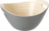 2 PCS Bamboe Plateau de fruits Bowls - Saladier - Salad bowl - 30 x 26 cm - Grijs - Corbeille à pain / corbeilles à pain - corbeille de fruits