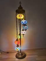 Mozaïek lamp - Turkse lamp - Oosterse Lamp - Handgemaakt - Staande Lamp - 7 bollen