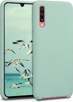 kwmobile telefoonhoesje voor Samsung Galaxy A70 - Hoesje met siliconen coating - Smartphone case in mat mintgroen