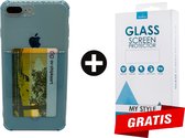 Crystal Backcase Transparant Shockproof Met Pasjeshouder Hoesje iPhone 6 Plus/6s Plus Blauw - Telefoonhoesje - Smartphonehoesje - Zonder Screen Protector