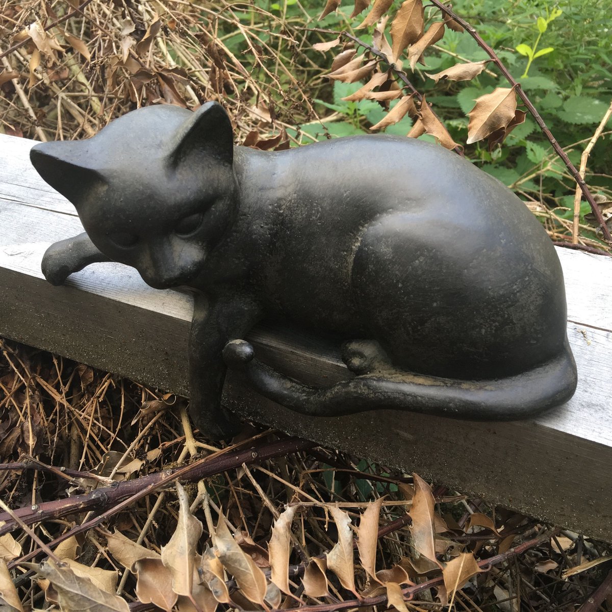 Sculpture de Chats , Polystein, couché.