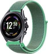 Strap-it Nylon smartwatch bandje - geschikt voor Fossil Gen 6 44mm / Gen 5 / Gen 5e 44mm - mint