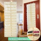 Beige Schoen Organizer-Hangende Schoenen Opslag-Wall Bag Closet Holder-Home Achterdeur Opknoping Schoenenrek-26 Pocket-Family Bespaar Ruimte