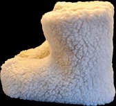Sheepsjop® Wollen sloffen - 100% schapenwol, anti-slipzool, creme licht beige - Maat 37