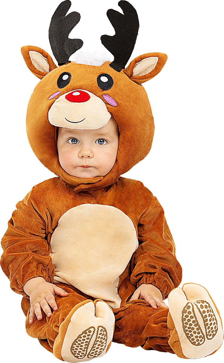 FUNIDELIA Rendier kostuum voor baby - Maat: 81 - 92 cm - Bruin