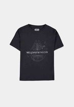 Tshirt Kinder Disney Star Wars - Kids 158 - Falcon Millenium Zwart