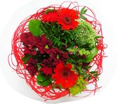 Boeket Sisal Medium Rood ↨ 30cm - bloemen - boeket - boeketje - bloem - droogbloemen - bloempot - cadeautje