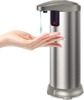 KaKille automatische zeep Dispenser, Touchless automatische zeep Dispenser, infrarood bewegingssensor roestvrij staal automatische hand zeep Dispenser met waterdichte basis voor badkamer keuk
