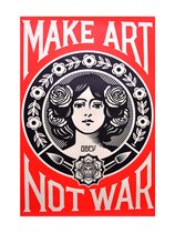 Poster Make Art Not War - Deco Illustratie 50x70 - Obey Print