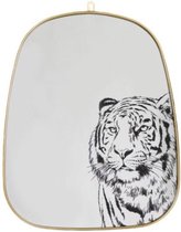 Gouden spiegel met tijger opdruk zwart/wit