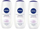 NIVEA Douche - Crème Sensitive - Voordeelverpakking 3 x 250 ml