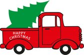 Autocollant de fenêtre de Noël camion - Noël - Truck - Arbre de Noël - Voiture - Noël - Autocollant de fenêtre - Autocollant de fenêtre grand