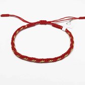 Wristin - Tibetaanse armband geweven rood/goud