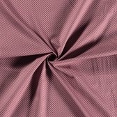 Katoen stof - Kleine stippen - Oud roze - 140cm breed - 10 meter