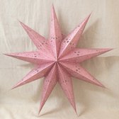 kerstster | roze met glitters | kerstversiering | geschikt voor LED verlichting