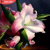 Diamond Painting - Bloem - Roze kelk - Vierkante Steentjes - 45x45cm - Hobby - Kado - Moederdag - Kerst