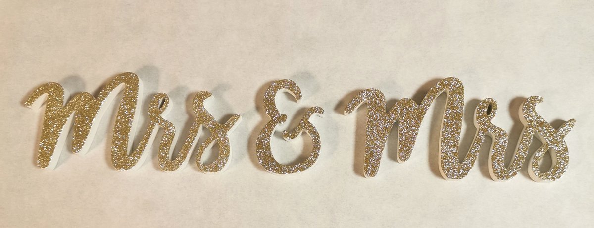 Bruiloft Tafeldecoratie Mrs & Mrs, (Mistress & Mistress) goud 50cm