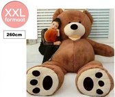 Grote Knuffelbeer XXL 260cm donkerbruin - XXL Mega Teddybeer 260cm - Beer Knuffel 260 cm donkerbruin- Grote Reuze Pluche Knuffelbeer "Ferdinand" - TB-2021FXXL260