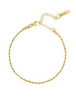 Marcez - Flat oval bracelet gold - Roestvrij staal