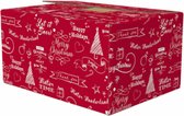 Kerstpakket doos leeg - 5 stuks - 31x20x14cm - Happy Merry Christmas Rood   Geschenkdoos Verpakking