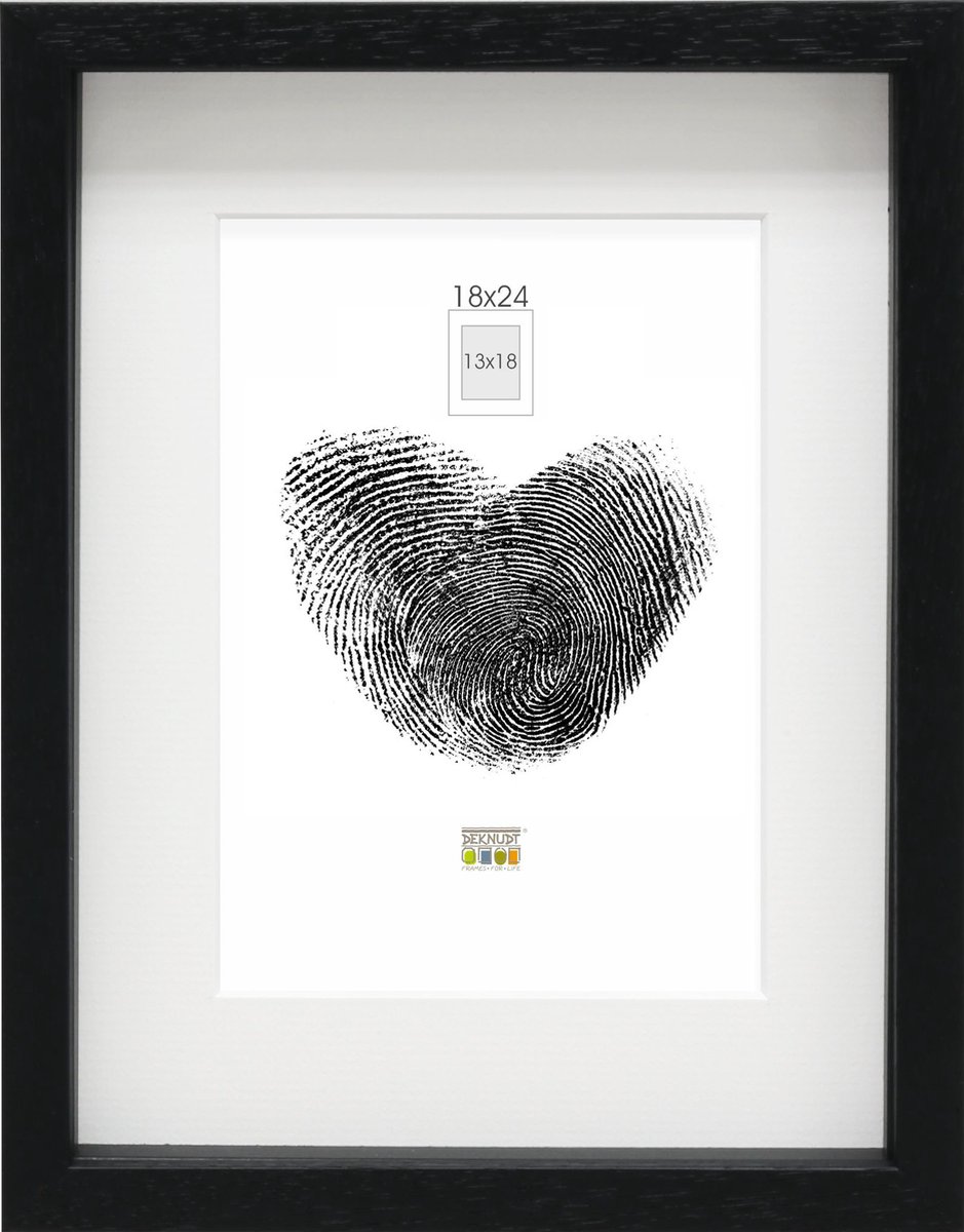 Deknudt Frames Fotolijst - zwart met passe-partout - 13x18 / 18x24 cm
