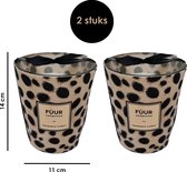 Sorprese – Bougie parfumée XL – 14x11 cm – Imprimé animalier – Cheetah – 50 heures de combustion – bougies – cadeau – 2 pièces