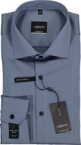 VENTI modern fit overhemd - mouwlengte 72cm - grijsblauw twill - Strijkvrij - Boordmaat: 45