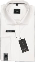 VENTI modern fit overhemd - mouwlengte 72 cm - dubbele manchet - wit - Strijkvrij - Boordmaat: 39