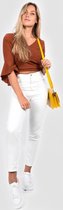 Mom jeans | Broek dames | Spijkerbroek | Hoge taille | Wijde fit | Comfortabel | Kleur Wit | Maat 42