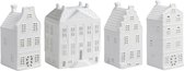 Waxinelichthouder - Klevering - set van 4 - grachtenpand - housewarming cadeau - cadeau voor haar