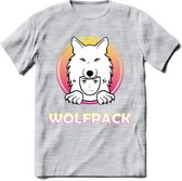 Saitama T-Shirt | Wolfpack Crypto ethereum Heren / Dames | bitcoin munt cadeau - Licht Grijs - Gemaleerd - L