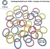 Gekleurde Ribbel Elastiekjes - 50 stuks - Elastiek - Trendy Kleuren - Geribbeld - Haar Elastiekjes - Haaraccessoires - Dames Meisjes Kinderen Baby's - Wegwerp Elastische Haarbanden - Gratis V