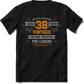 38 Jaar Legend T-Shirt | Goud - Zilver | Grappig Verjaardag Cadeau | Dames - Heren | - Zwart - 3XL