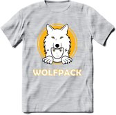 Saitama T-Shirt | Wolfpack Crypto ethereum Heren / Dames | bitcoin munt cadeau - Licht Grijs - Gemaleerd - M