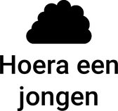 Raamsticker geboorte - hoera een jongen - 45cm x 70cm - licht blauw