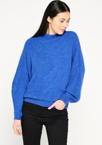 LOLALIZA Trui met vleermuismouwen - Blauw - Maat M