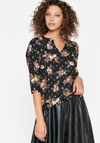 LOLALIZA Blouse met bloemen - Zwart - Maat 34