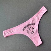 Roze string 'Midnight snack' - Pink thong 'Midnight snack' - Size S - Funny thong - grappige string