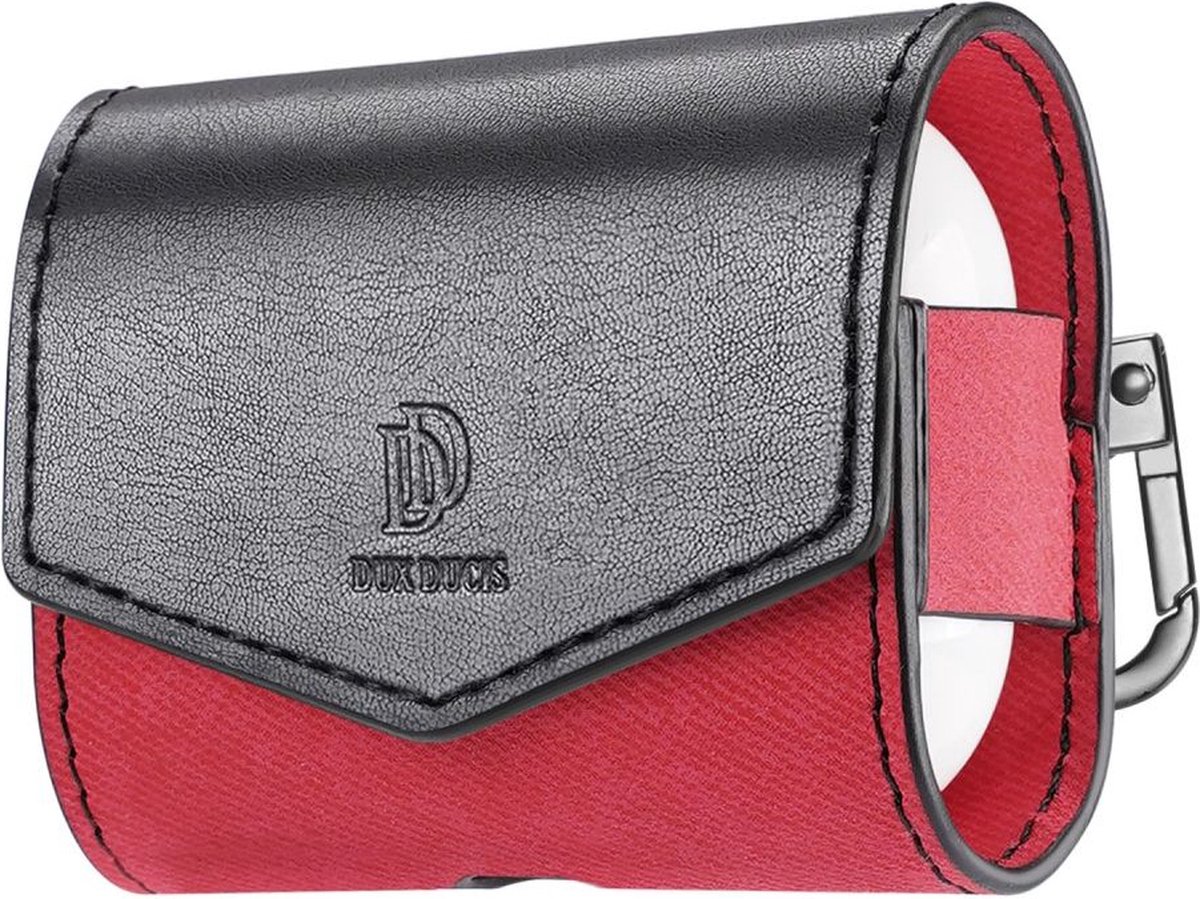 Dux Ducis Mix Case Kunstleer Hoesje Geschikt voor Apple AirPods 3 Rood