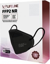 Lifeline | FFP2 NR | Mondkapje | Zwart | 10 Stuks
