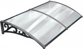 Tooxy Deurluifel - Zwart - 190cm - Deurpost - Afdakje voor de voordeur - Deur venster - Glas